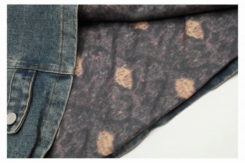 メンズファッション 刺繍入り デニム ジャケット 男女兼用 ストリート系 アウター  春秋 2026新作★