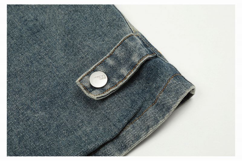 メンズファッション 刺繍入り デニム ジャケット 男女兼用 ストリート系 アウター  春秋 2026新作★