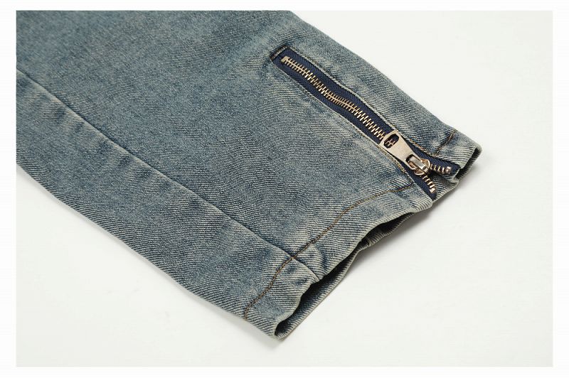 メンズファッション 刺繍入り デニム ジャケット 男女兼用 ストリート系 アウター  春秋 2026新作★