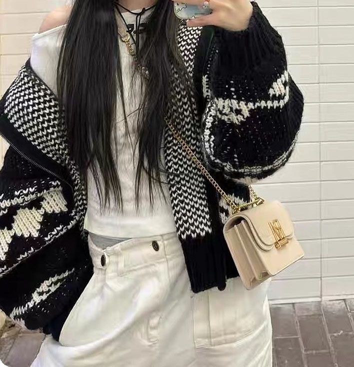 メンズ フード付き 長袖 ニット・セーター 男女兼用 ジップアップ トップス 秋冬 2026新作★全2色