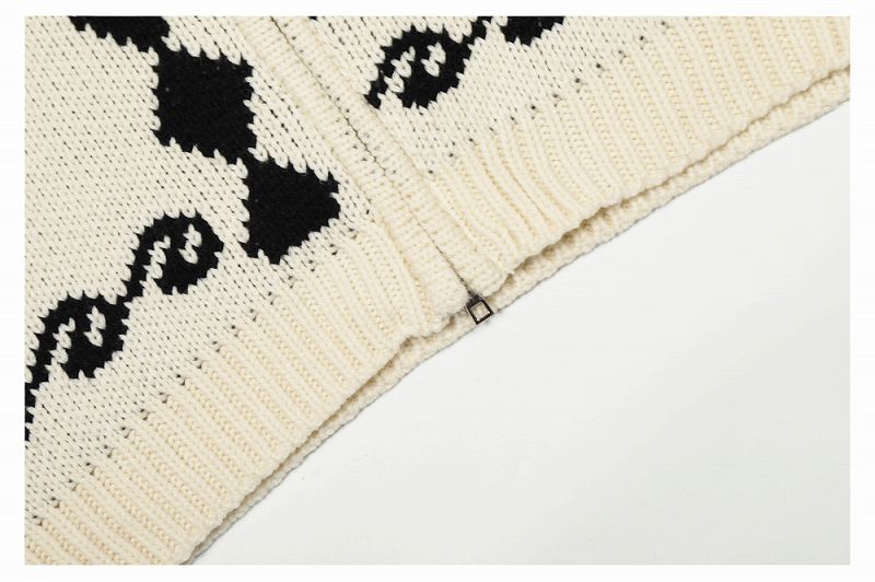 メンズ フード付き 長袖 ニット・セーター 男女兼用 ジップアップ トップス 秋冬 2026新作★全2色