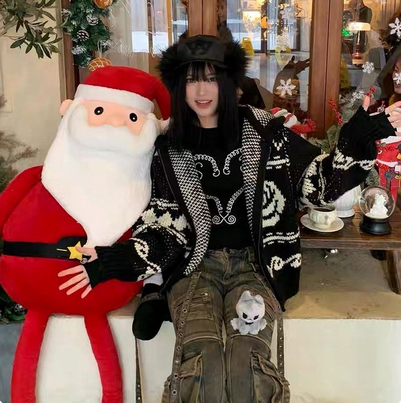 メンズ フード付き 長袖 ニット・セーター 男女兼用 ジップアップ トップス 秋冬 2026新作★全2色