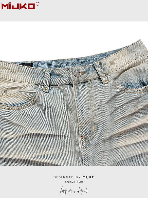 メンズ ビンテージ風 デニム パンツ 男女兼用 ストリート系 ボトムス 春秋 2026新作★