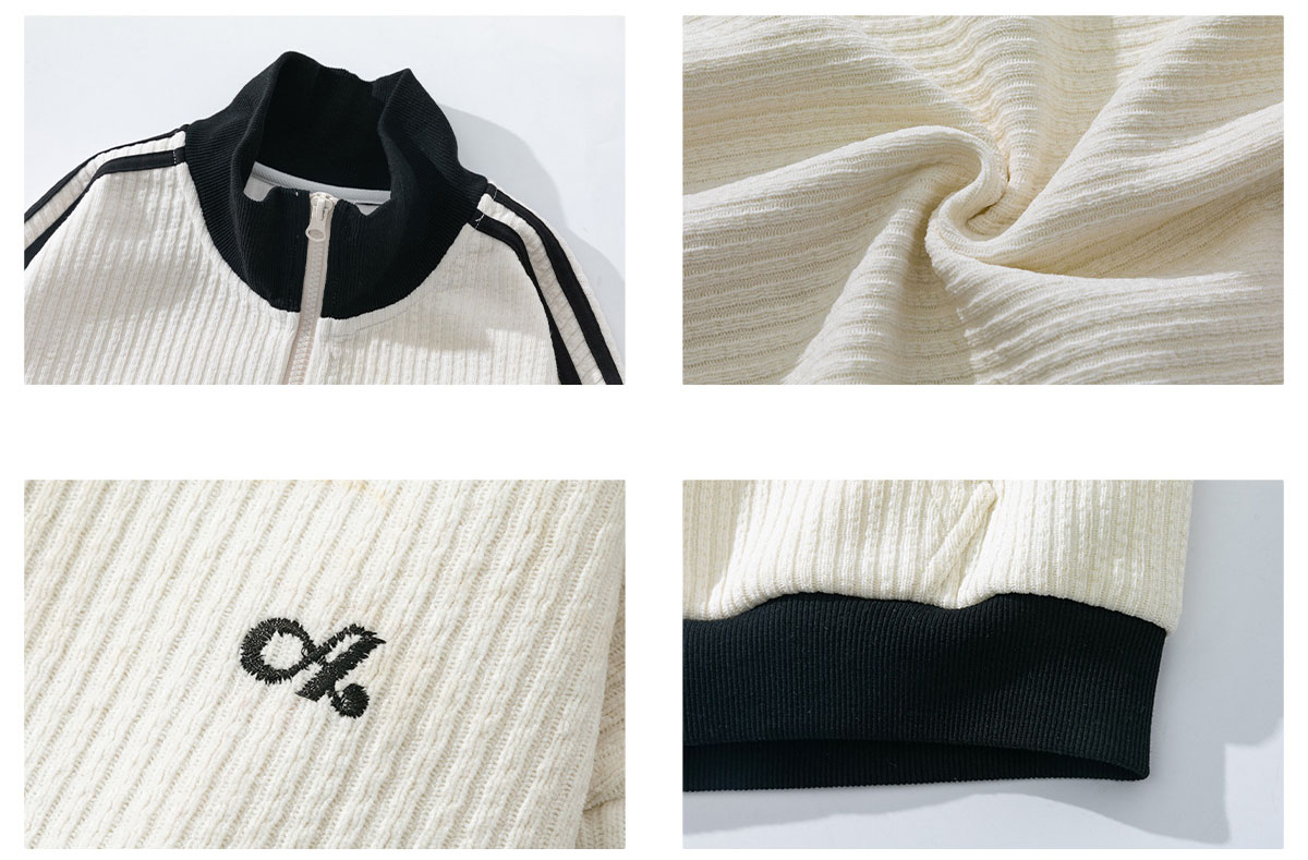 メンズ ストライプ ジップアップスウェット 春用 立ち襟 ゆったり スポーツカジュアル アウター★全2色