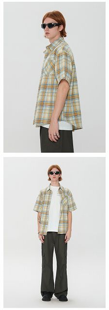Sa-Rah 服 チェック柄半袖シャツ - メルカリ