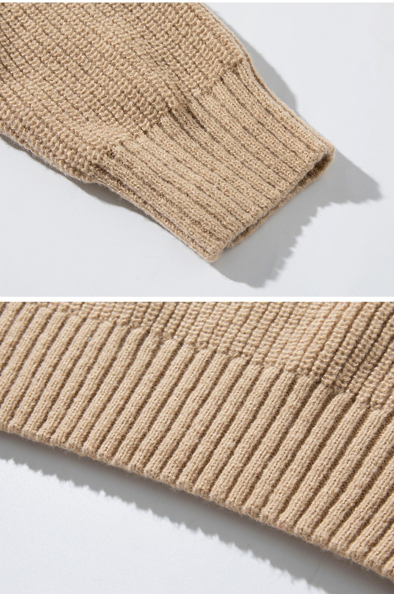 メンズ 秋冬 ゆったりシルエット 無地フード付きニットパーカー カジュアルリラックスウェア★全4色