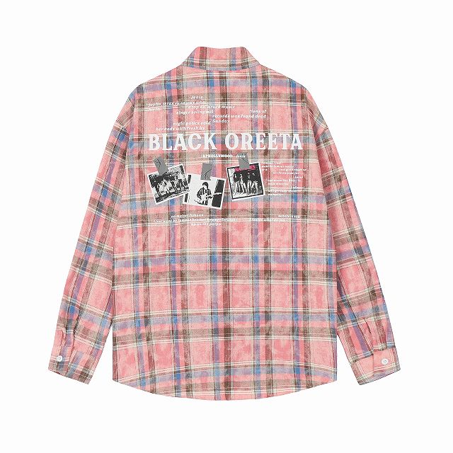 ader error ピンク チェックシャツ