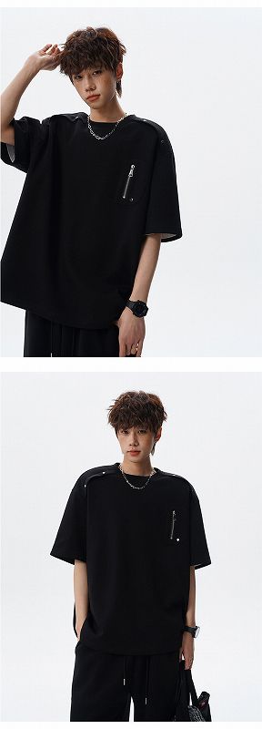 メンズ ラウンドネック 半袖 Tシャツ 男女専用 ショートパンツ セットアップ 夏 2026新作★全2色