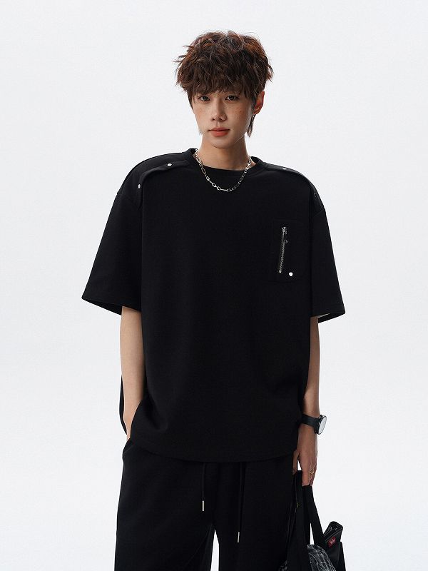 メンズ ラウンドネック 半袖 Tシャツ 男女専用 ショートパンツ セットアップ 夏 2026新作★全2色