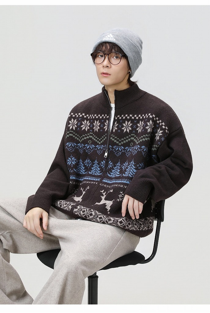 【Steiff】【HOMME】フェアアイル柄カーディガン gelato pique（ジェラートピケ）の「【Steiff】フェアアイル柄