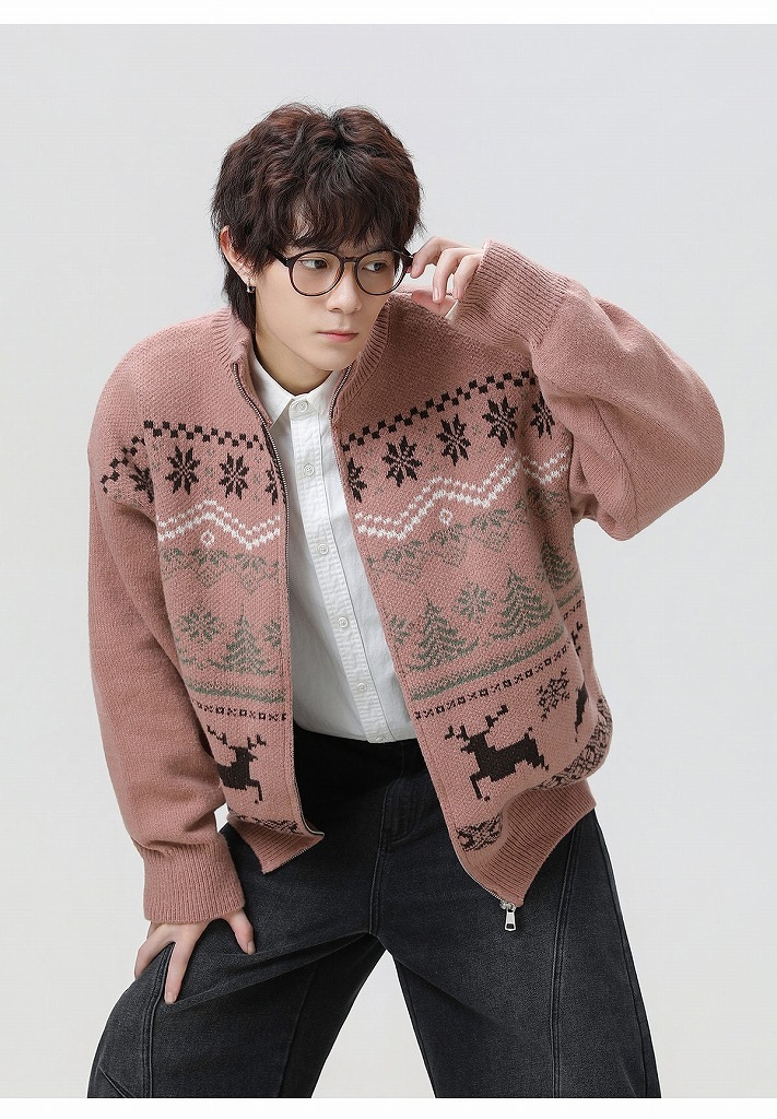 【Steiff】【HOMME】フェアアイル柄カーディガン gelato pique（ジェラートピケ）の「【Steiff】フェアアイル柄