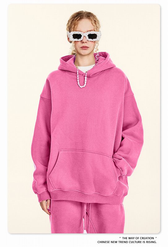 メンズファッション 無地 裏起毛 パーカー 男女兼用 ジョガーパンツ セットアップ 秋冬 2026新作★全7色