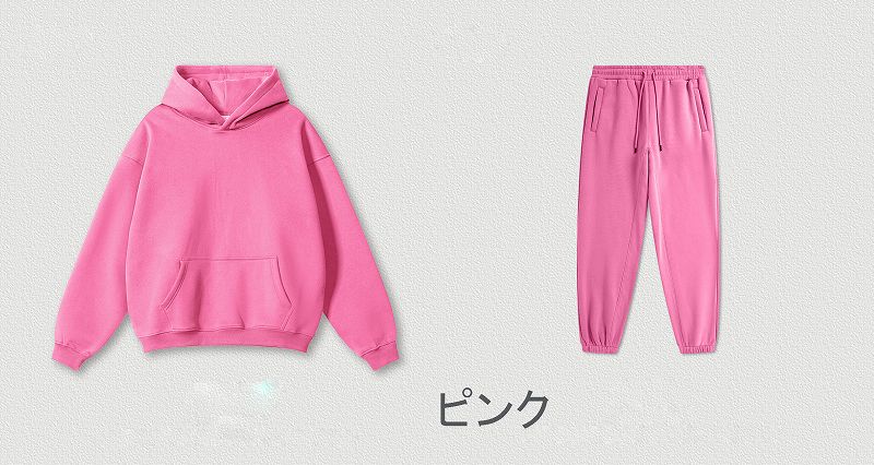メンズファッション 無地 裏起毛 パーカー 男女兼用 ジョガーパンツ セットアップ 秋冬 2026新作★全7色