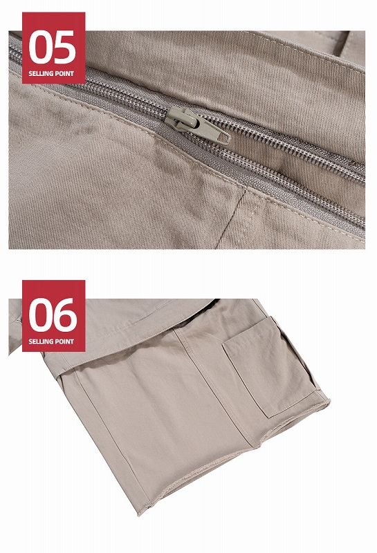 メンズ 2way ワーク風 七分丈/五分丈 パンツ 男女兼用 ストリート系 ボトムス 春秋 2026新作★全2色