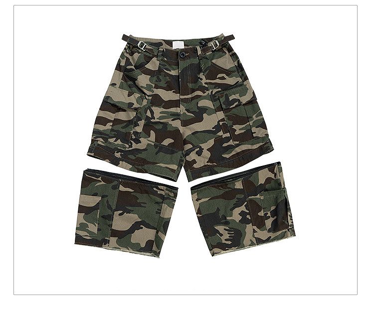 メンズ 2way ワーク風 七分丈/五分丈 パンツ 男女兼用 ストリート系 ボトムス 春秋 2026新作★全2色