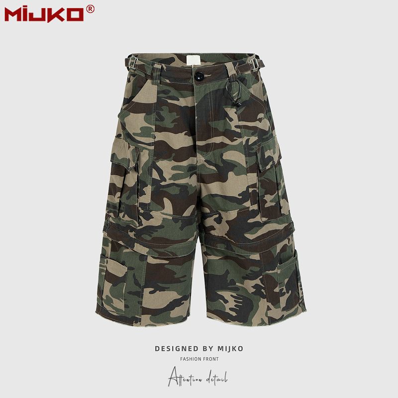 メンズ 2way ワーク風 七分丈/五分丈 パンツ 男女兼用 ストリート系 ボトムス 春秋 2026新作★全2色