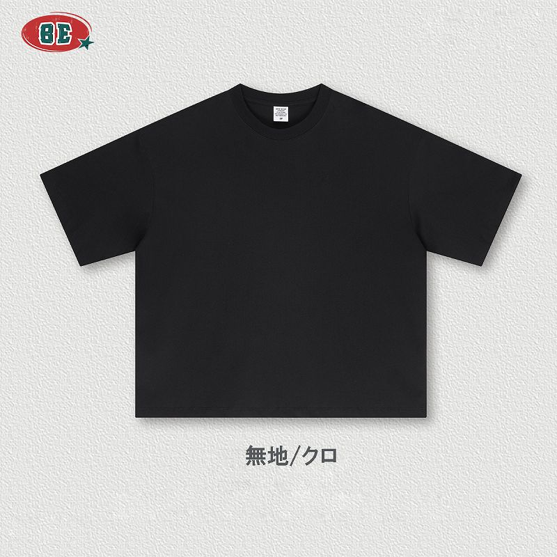 メンズ 無地/プリント Boxyシルエット 半袖 Tシャツ 男女専用 ストリート系 トップス 夏 2026新作★全2色