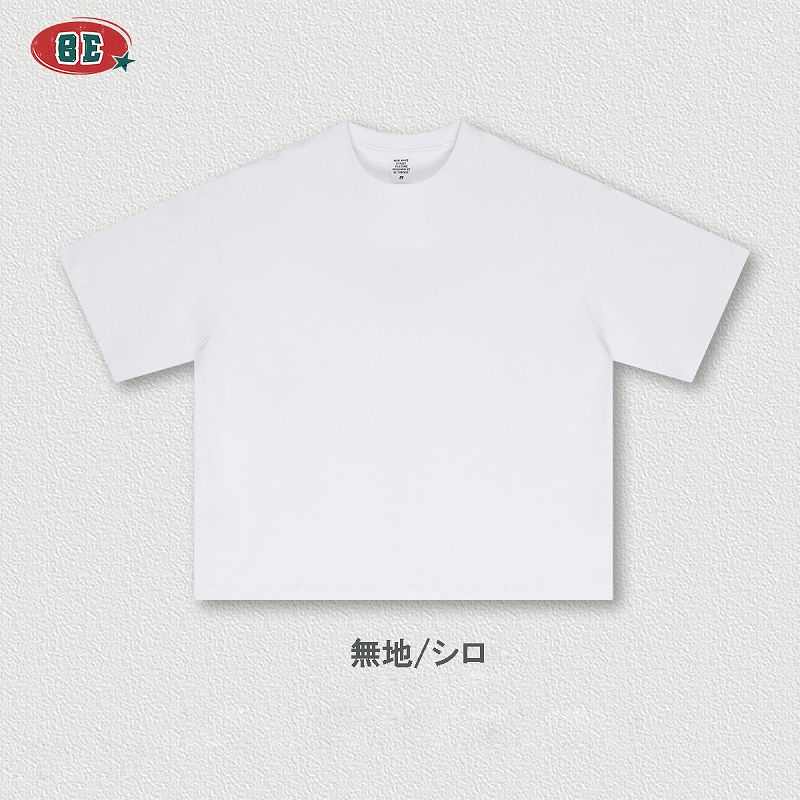 メンズ 無地/プリント Boxyシルエット 半袖 Tシャツ 男女専用 ストリート系 トップス 夏 2026新作★全2色