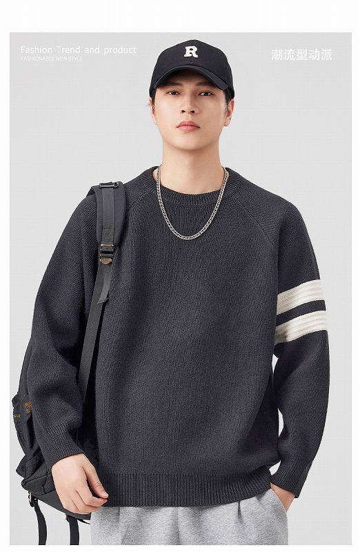 メンズファッション 長袖 ニット・セーター 男女兼用 ストリート系 トップス 秋冬 2025新作★全3色
