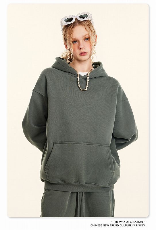 メンズファッション 無地 裏起毛 パーカー 男女兼用 ジョガーパンツ セットアップ 秋冬 2026新作★全6色