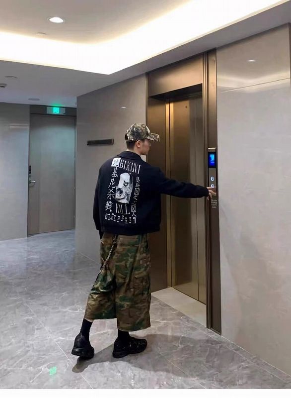 メンズ 迷彩柄 ワーク風 七分丈 パンツ 男女兼用 ストリート系 ボトムス 春秋 2026新作★