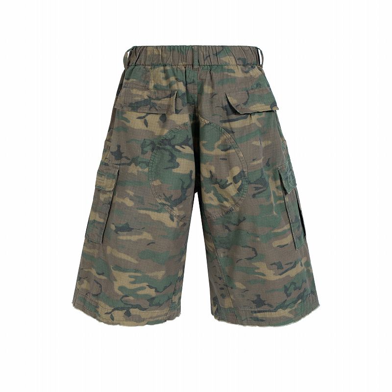 メンズ 迷彩柄 ワーク風 七分丈 パンツ 男女兼用 ストリート系 ボトムス 春秋 2026新作★