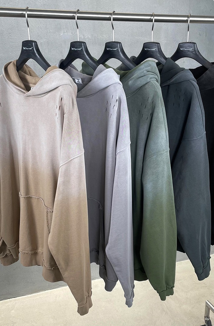 メンズ 絞り染 裏パイル パーカー 男女兼用 ストリート系 秋冬 2026新作★全5色