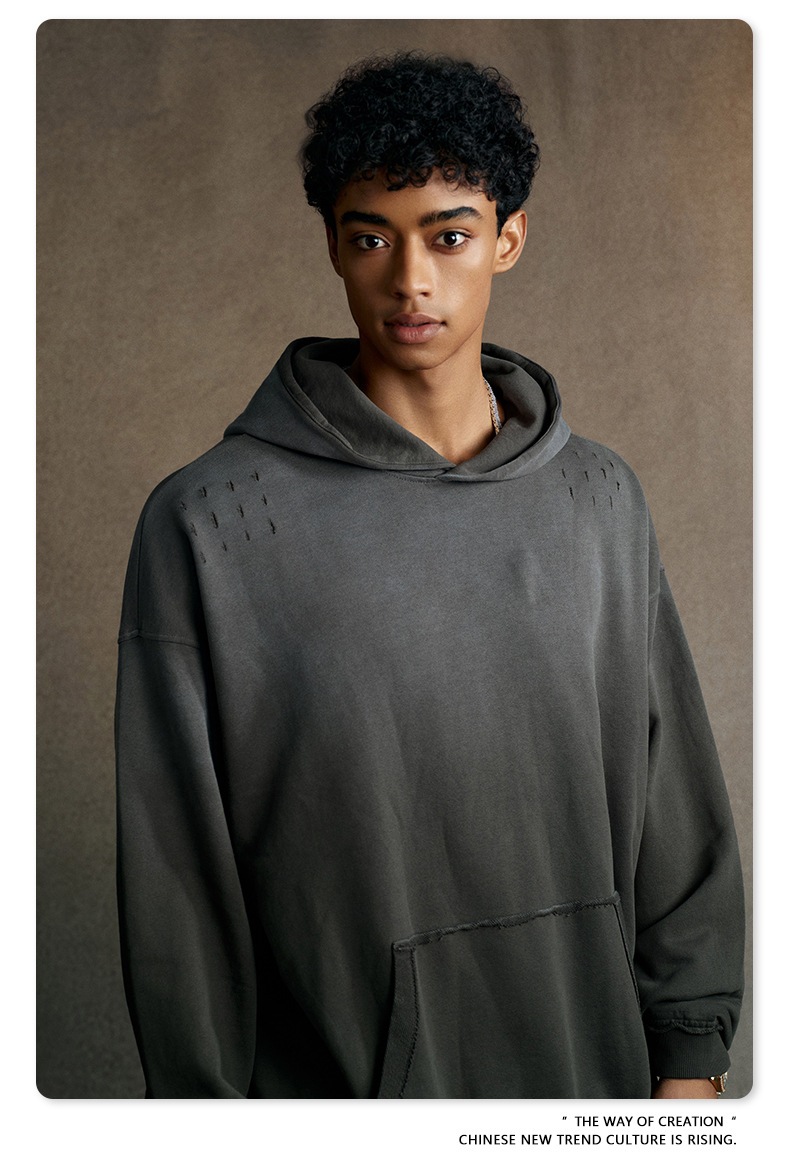 メンズ 絞り染 裏パイル パーカー 男女兼用 ストリート系 秋冬 2026新作★全5色