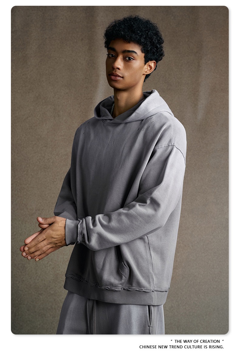 メンズ 絞り染 裏パイル パーカー 男女兼用 ストリート系 秋冬 2026新作★全5色