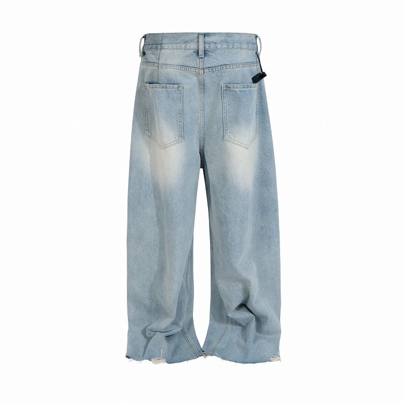 メンズ ダメージ加工 デニム パンツ 男女兼用 ストリート系 ボトムス 春秋 2026新作★