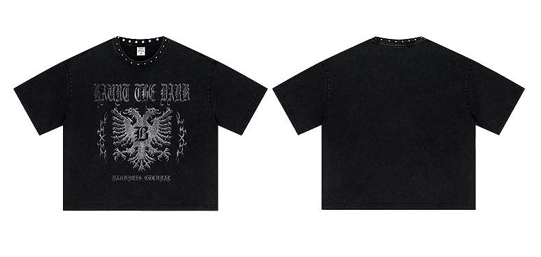 ウォッシュ加工 無地/プリント Boxyシルエット 半袖 Tシャツ ストリート系 トップス 夏 2026新作★