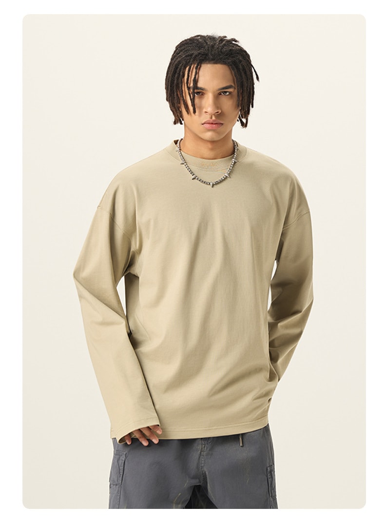 メンズ 無地 アメリカンスタイル 長袖Tシャツ 270gコットン 男女兼用ロンT トップス カットソー★全3色