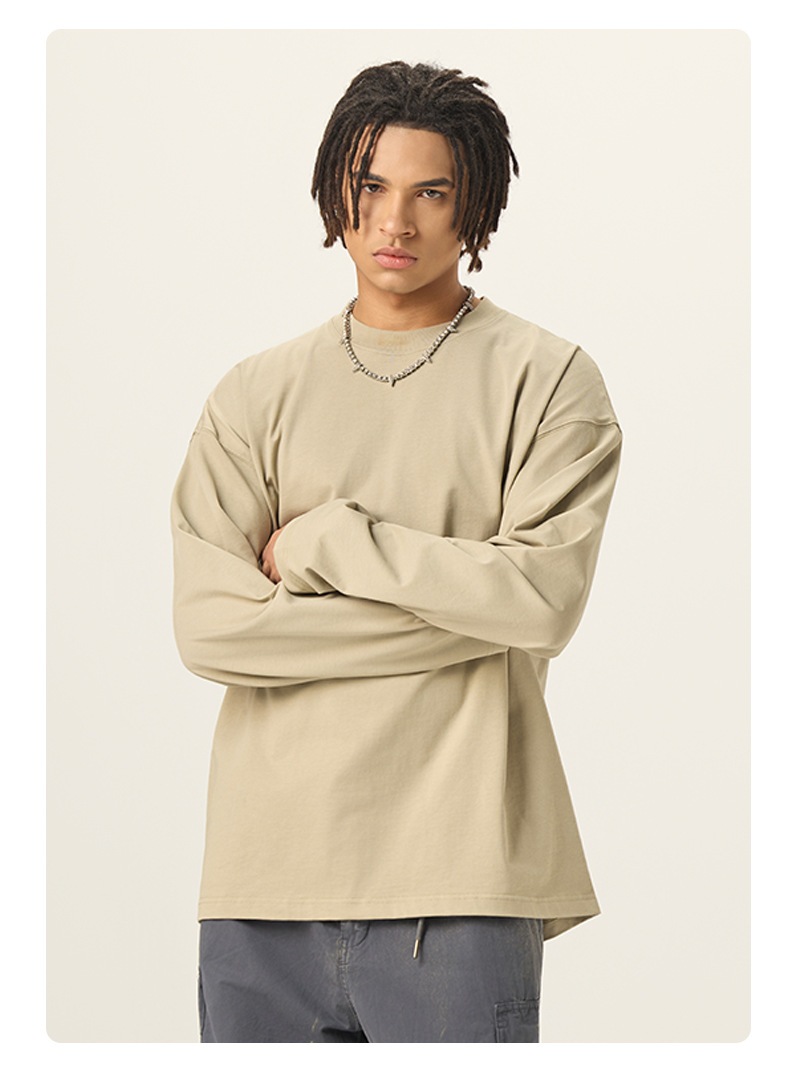 メンズ 無地 アメリカンスタイル 長袖Tシャツ 270gコットン 男女兼用ロンT トップス カットソー★全3色