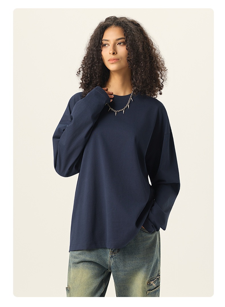 メンズ 無地 アメリカンスタイル 長袖Tシャツ 270gコットン 男女兼用ロンT トップス カットソー★全3色