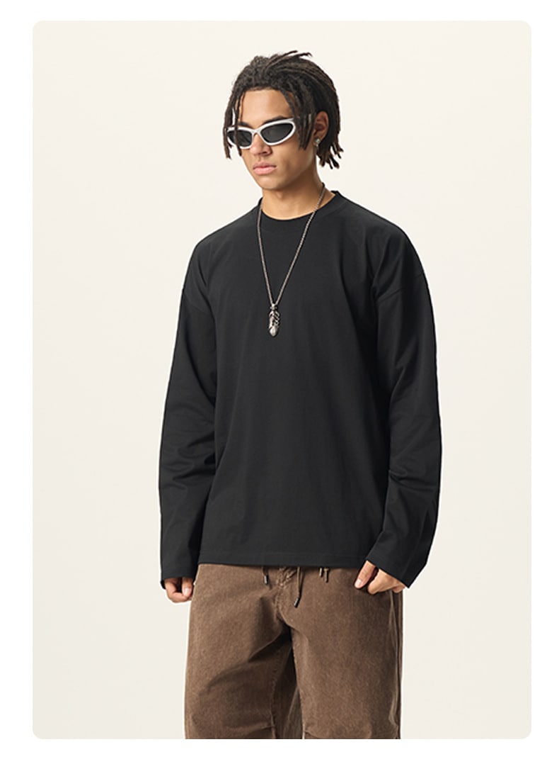 メンズ 無地 アメリカンスタイル 長袖Tシャツ 270gコットン 男女兼用ロンT トップス カットソー★全3色