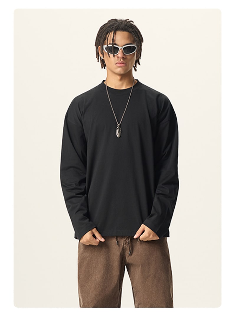 メンズ 無地 アメリカンスタイル 長袖Tシャツ 270gコットン 男女兼用ロンT トップス カットソー★全3色