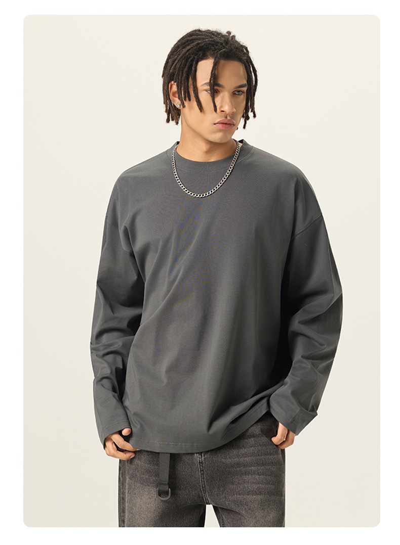 メンズ 無地 アメリカンスタイル 長袖Tシャツ 270gコットン 男女兼用ロンT トップス カットソー★全3色