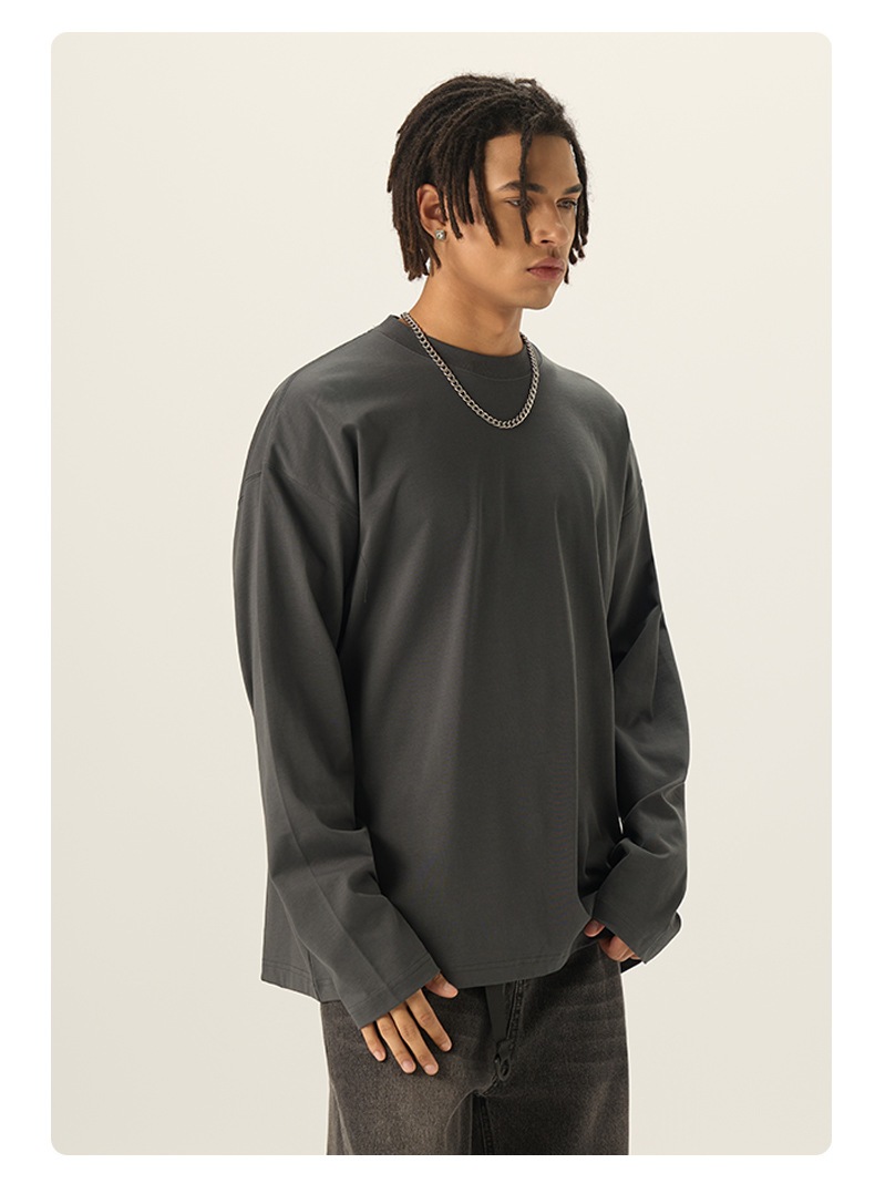 メンズ 無地 アメリカンスタイル 長袖Tシャツ 270gコットン 男女兼用ロンT トップス カットソー★全3色