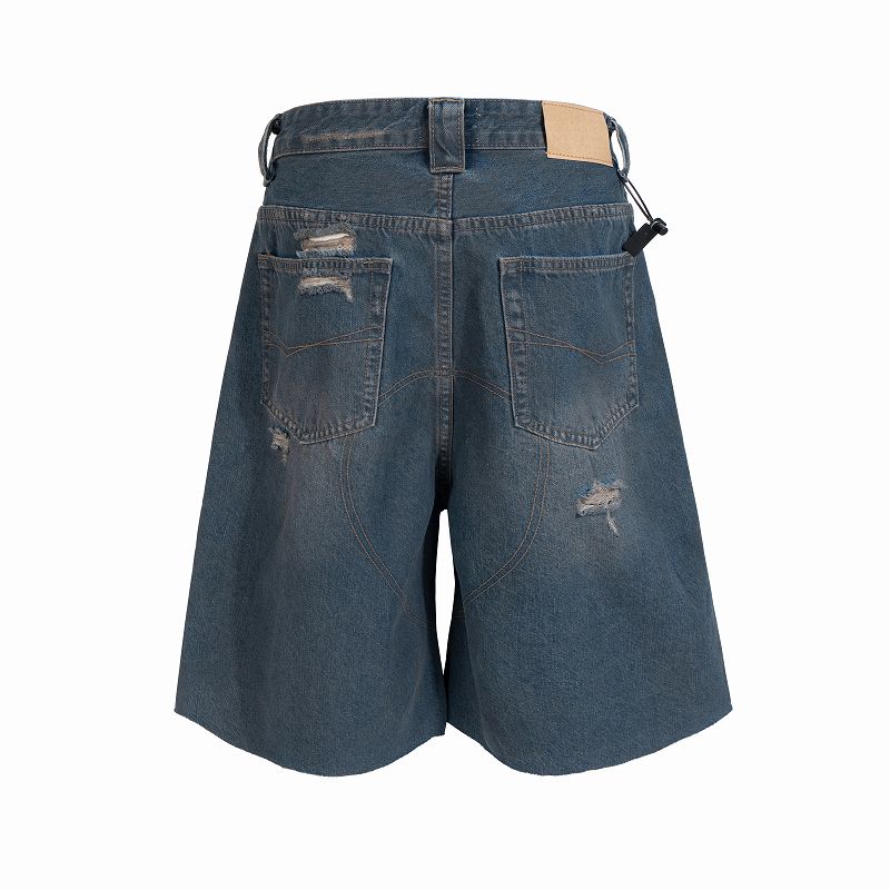 メンズ ダメージ加工 デニム ショートパンツ 男女兼用 ストリート系 ボトムス 春夏 2026新作★