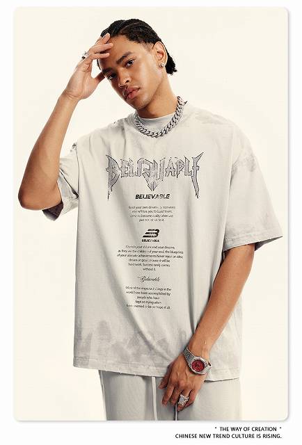 【BORNCHAMPS】ビンテージ フード Tシャツ★カップル★ 男女共用 メンズファッション ビンテージ風 半袖Tシャツ 男女兼用