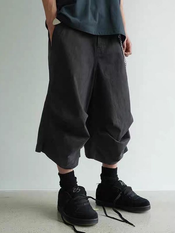 メンズ ワーク風 七分丈 パンツ 男女兼用 ストリート系 ボトムス 春夏 2026新作★