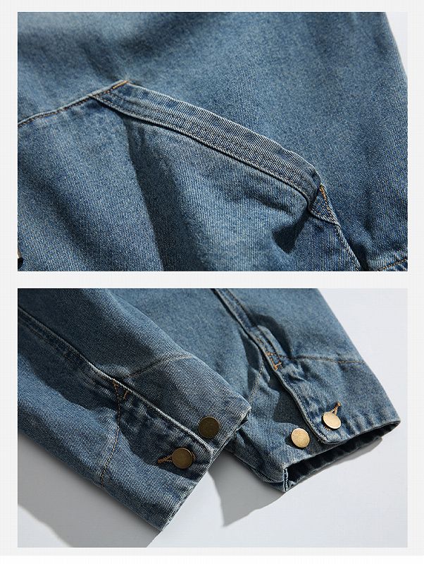 メンズ フード付き デニム ジャケット 男女兼用 ストリート系 アウター  春秋 2026新作★