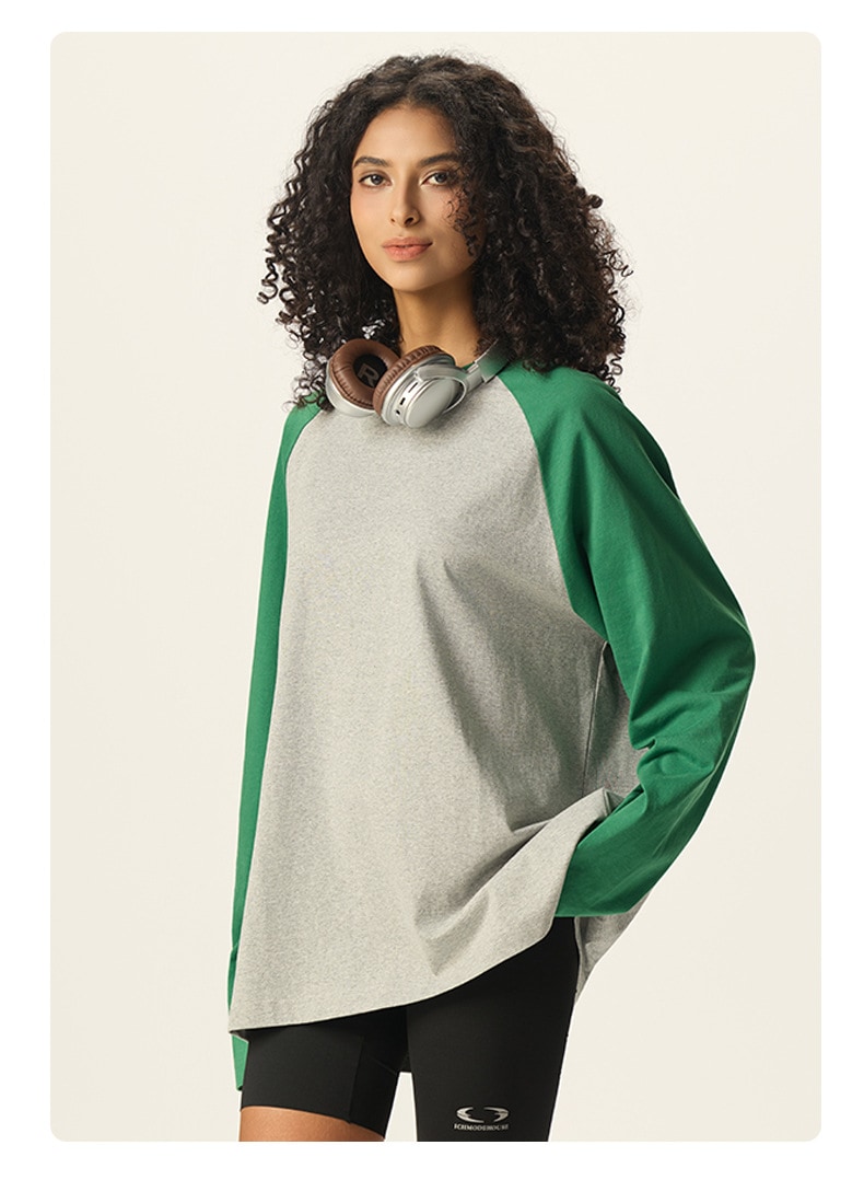 メンズ 長袖Tシャツ 配色切替 ラグラン袖 アメカジ風 ヴィンテージデザイン カットソー トップス★全6色