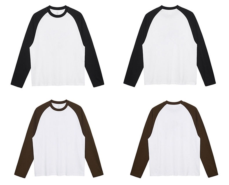 メンズ 長袖Tシャツ 配色切替 ラグラン袖 アメカジ風 ヴィンテージデザイン カットソー トップス★全6色