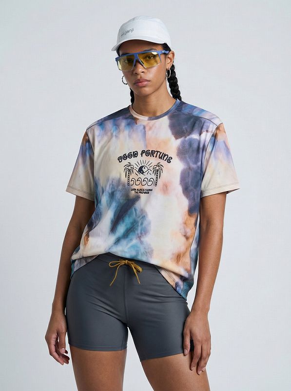 メンズ スポーツ風 高伸縮・通気性 半袖 Tシャツ 男女兼用 ストリート系 トップス 夏 2026新作★