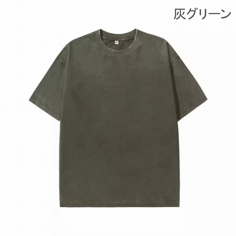 【OEM生産専用】ビンテージ風 半袖Tシャツ 男女兼用トップス ★全10色【片面のみ印刷込みの価格】