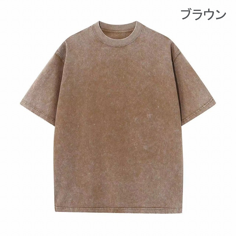 【OEM生産専用】ビンテージ風 半袖Tシャツ 男女兼用トップス ★全10色【片面のみ印刷込みの価格】