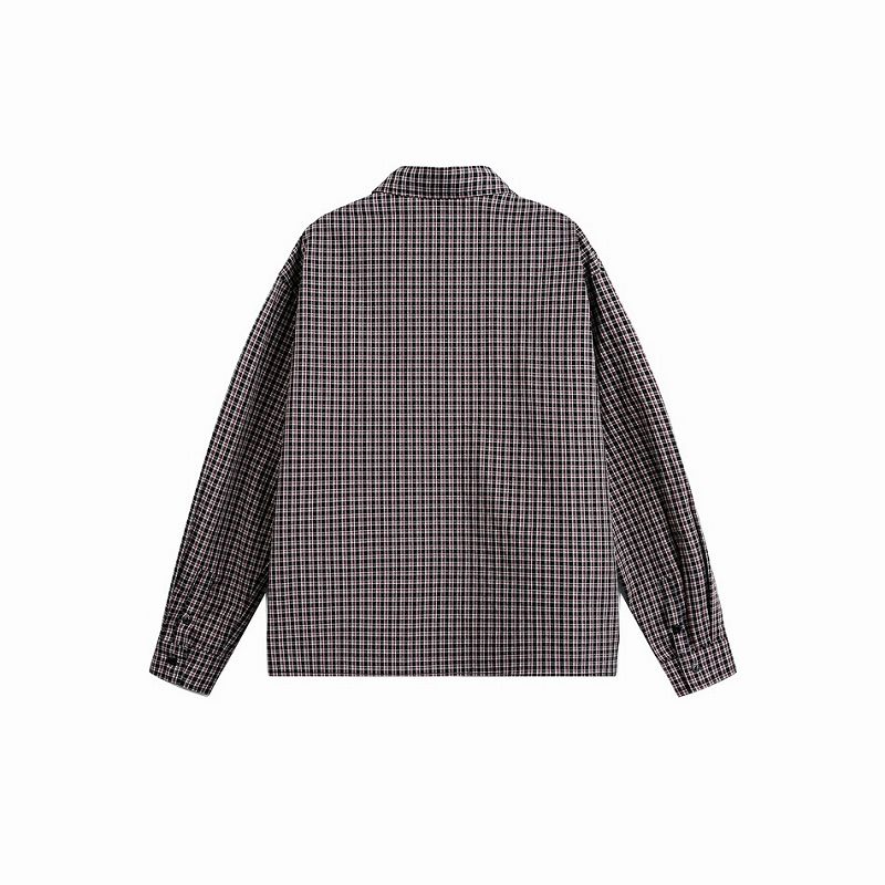 メンズ チェック柄 長袖 シャツ 男女兼用 ストリート系 トップス  春秋 2026新作★