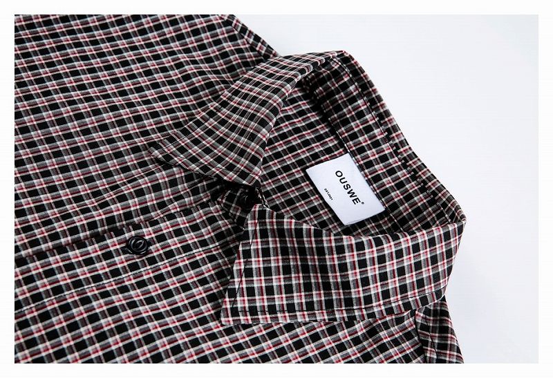 メンズ チェック柄 長袖 シャツ 男女兼用 ストリート系 トップス  春秋 2026新作★