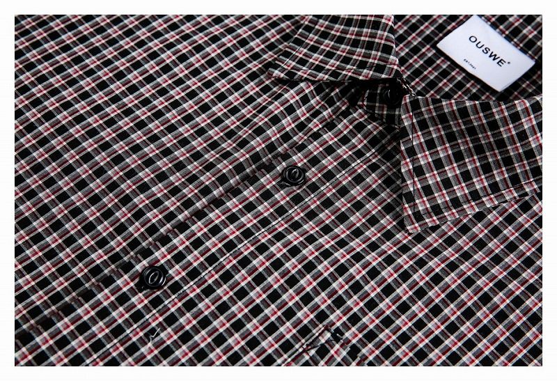 メンズ チェック柄 長袖 シャツ 男女兼用 ストリート系 トップス  春秋 2026新作★